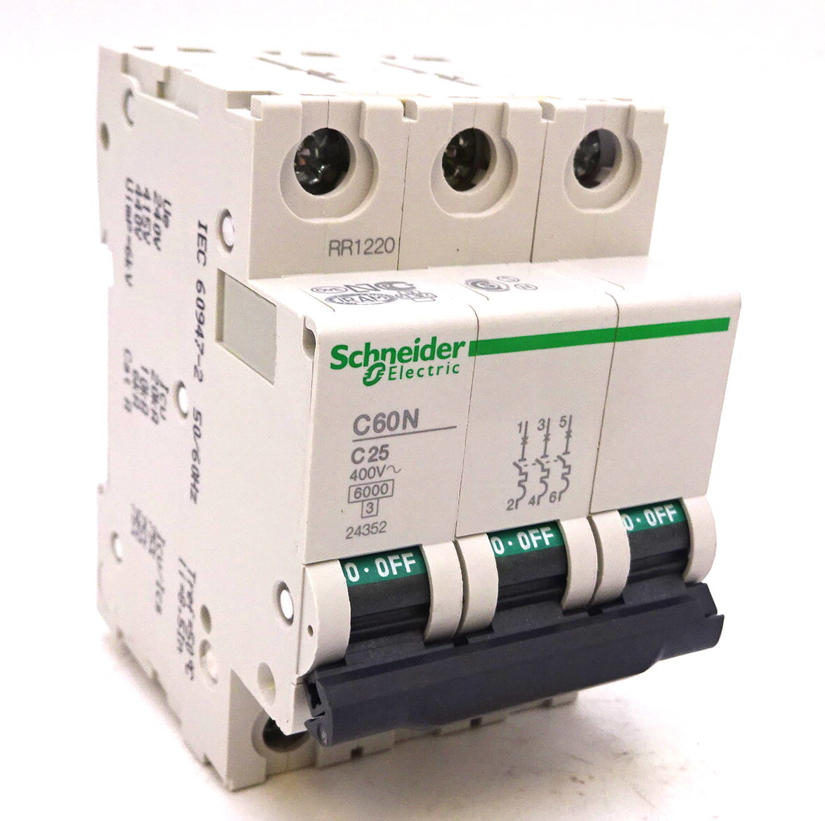 Circuit Breaker C60N-C25 Schneider 3P 25A C curve *New* - Axxa